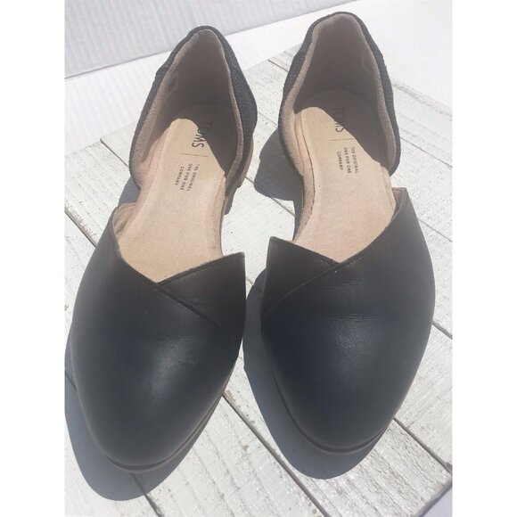TOMS Jutti d'Orsay Black Flat, Slip On Women's Shoes Sz 7 EU 37.5 EUC Glitter - Picture 16 of 16